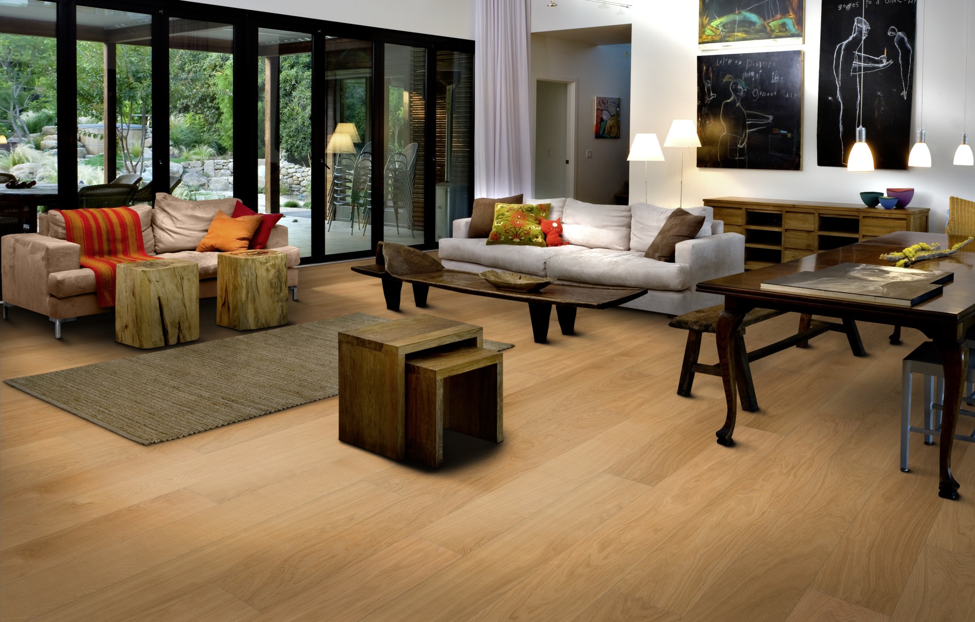 Паркетная доска Kahrs Столичная Дуб Дублин Dublin 151N4AEK04KW240 Calm 2420×187×15 фото в интерьере